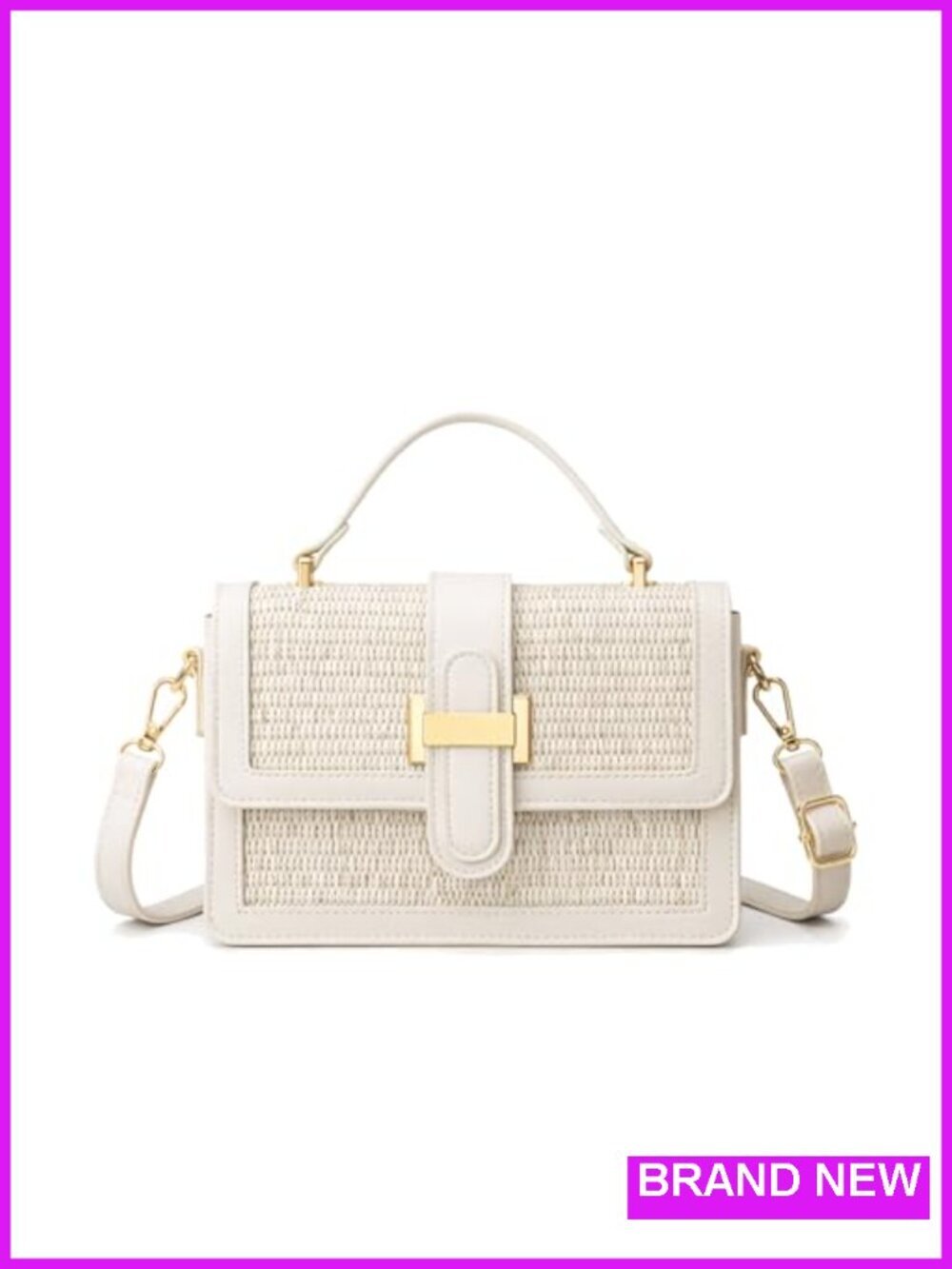 Natural Straw Crossbody Bag Women Summer Vacation Shoulder Handbag Top Handle
